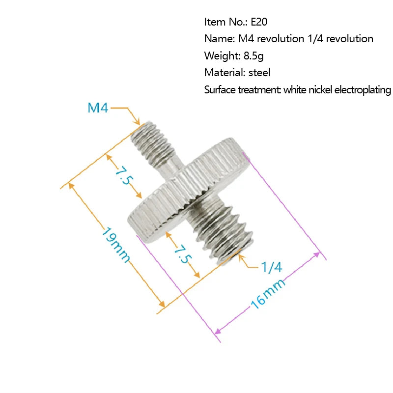 1/4" 3/8" Male Female Thread Screw, Tripod Plate Screw Mount For Camera Flash Tripod Mic, Metal Camera Accessories Mount Adapter