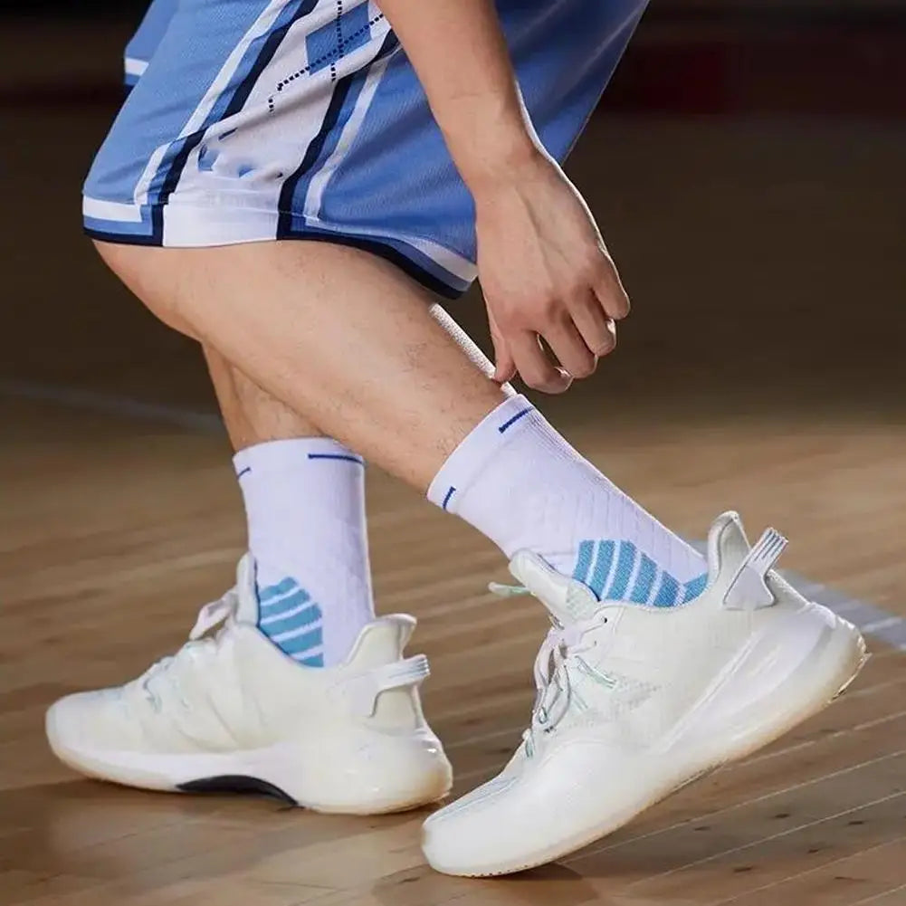 Bullfight 2.0 Men's High-top Sports Towel Basketball Socks, Bottom Practical Professional Long-tube Mid-tube Elite Thick Running Socks
