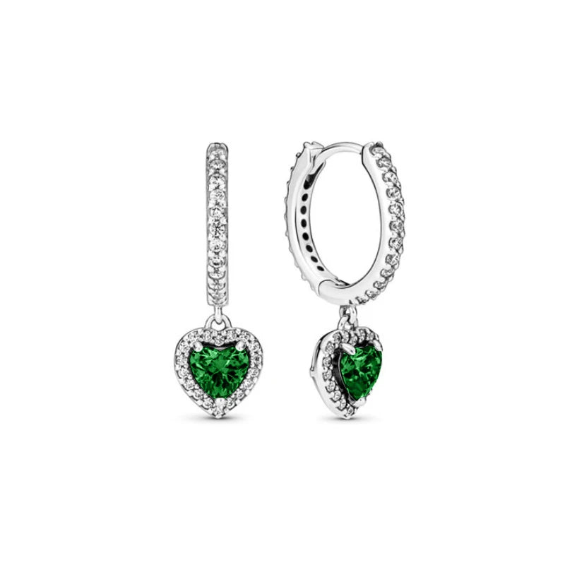 New S925 Silver Colored Zircon Necklace Earrings Suitable for Valentine's Day, Mother's Day, Anniversary Gift DIY Charm Jewelry