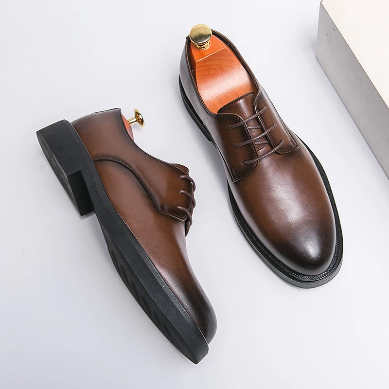 Spring Autumn Soft Sole Comfortable Casual Shoes, Men's Outdoor Hiking Travel Shoes, High End High Quality Men's Suit Dress Shoes