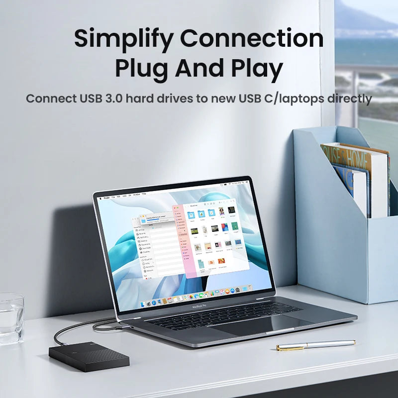 USB C to Micro B 3.0 Cable, 5Gbps 3A, Fast Data Sync Cord For Macbook Hard Drive Disk HDD, SSD Case USB Type C Micro B Cable ,UGREEN