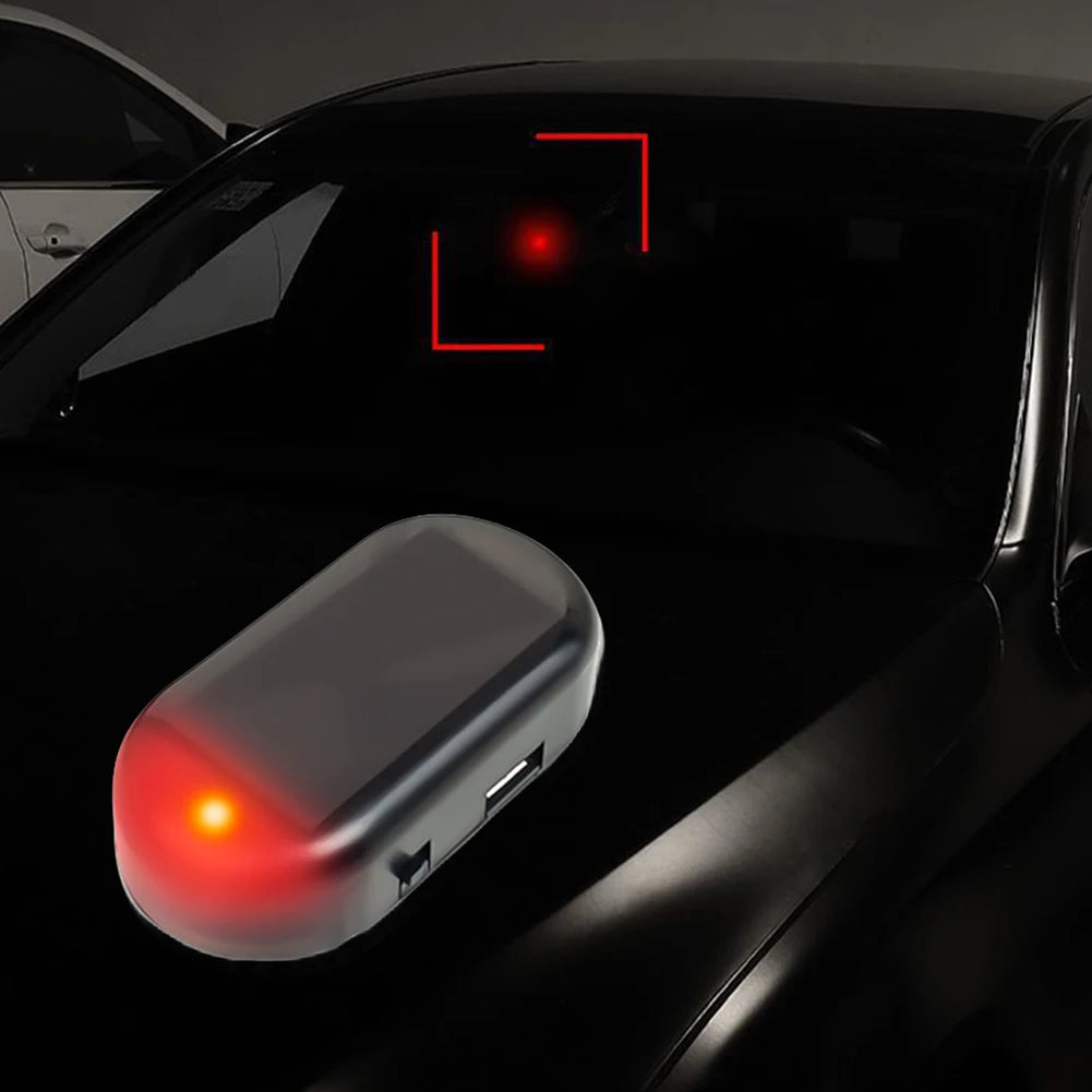 1/2Pcs, Car Fake Security Light, Solar Powered Simulated Dummy Alarm Wireless Warning Anti-Theft Caution Lamp LED Flash Imitation