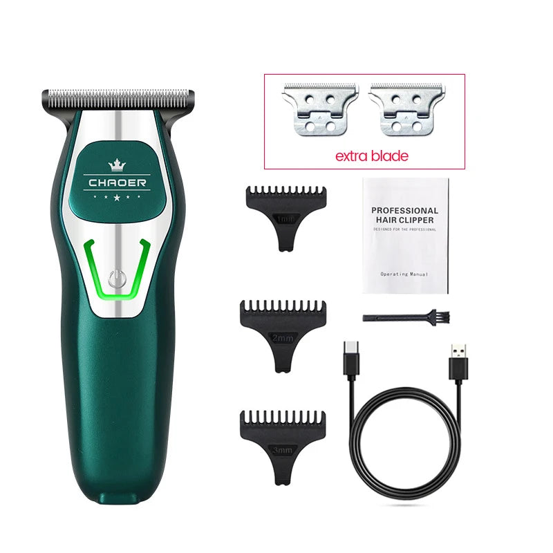 Powerful Professional Hair Trimmer For Men, 0 MM T Blade Electric Clipper, Rechargeable Barber Haircut Machine, Beard Trimmer Shaver