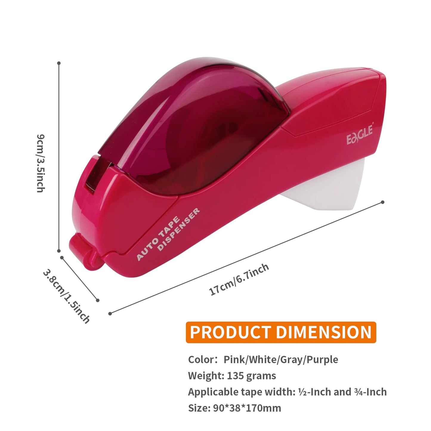 Eagle Automatic Tape Dispenser, No Battery Required, With 2 Rolls Free Tape, Suitable for Handwork, Family Gift Packaging