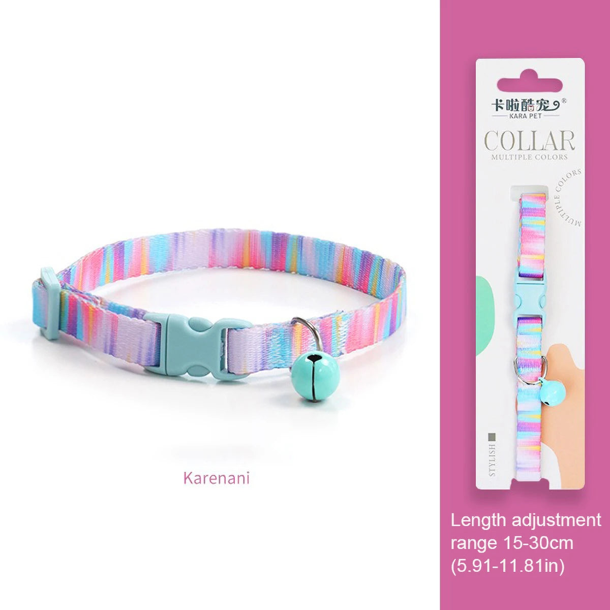 Cute Cat Weaving Necklace with Small Bell Design, Anti-Suffocation Cat Collar Adjustable 15-30cm Comfortable Soft nylon material