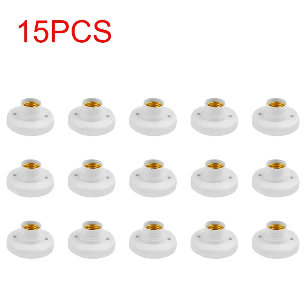 1-20Pcs, 220V E27 Screw Lamp, Stand Light Bulb Socket Holder Adapter Base, Cap Socket White Ceiling Light Lamp Bulb Fixing Base
