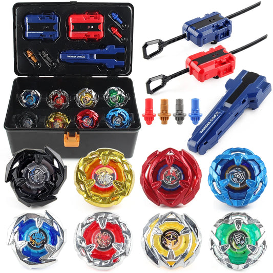 Beyblade X Spinning Toy Kit Gyro Metal Battle Tops with Launchers Organizer Box Set Gift