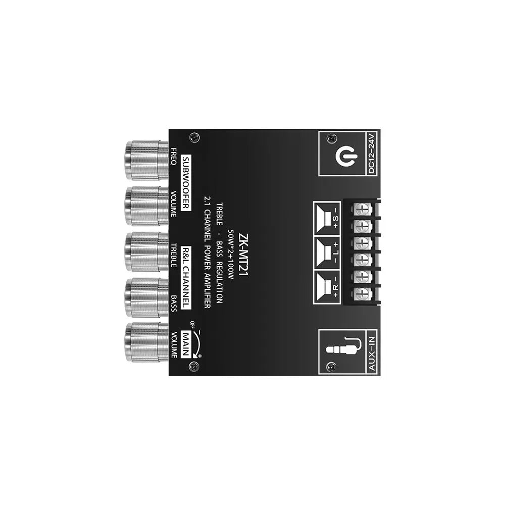 2.1 Channel Bluetooth 5.0, 2.1 Subwoofer Amplifier Board, 50W X 2+100W Power Audio Stereo Amplifier Board Bass AMP AUX