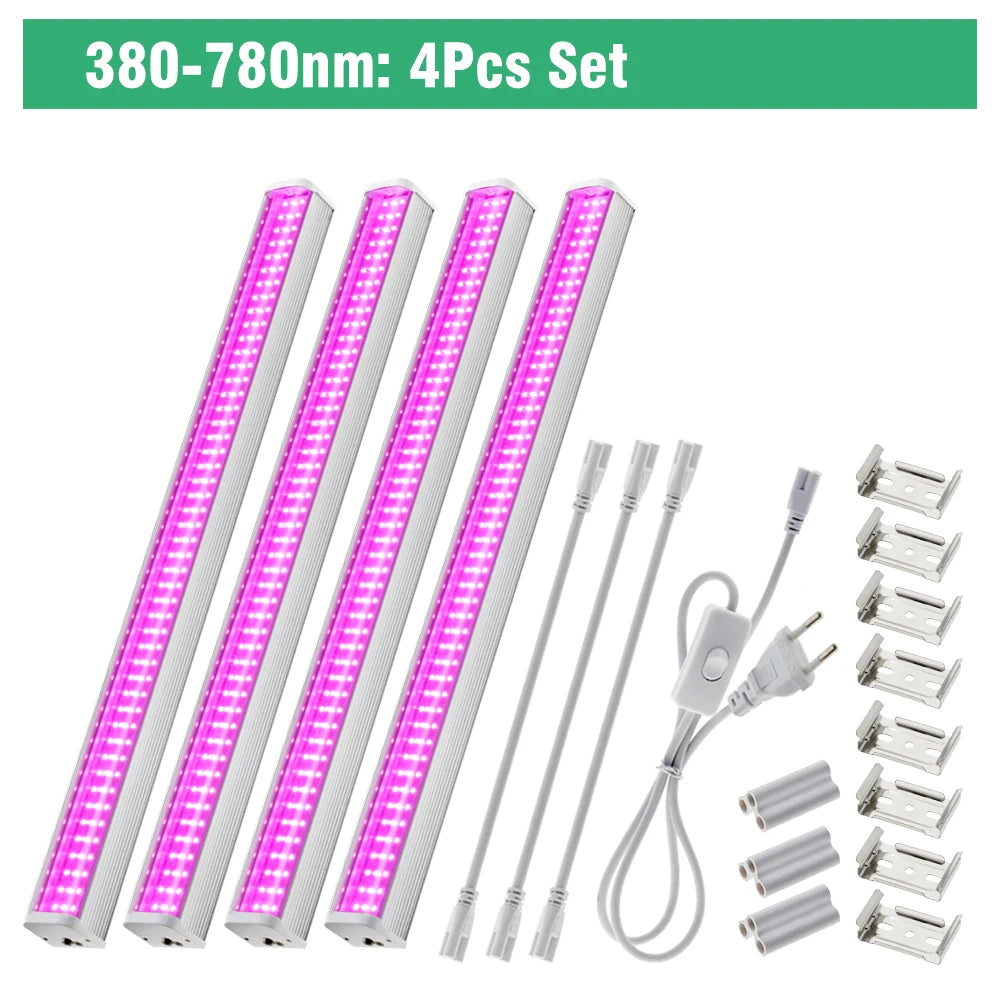 Full Spectrum LED Growth Tube 4000K/Purple/Sunlight Plant Lamp Greenhouse Hydroponic Flower Growth Lamp