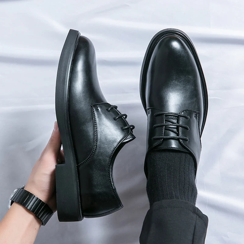 Spring Autumn Soft Sole Comfortable Casual Shoes, Men's Outdoor Hiking Travel Shoes, High End High Quality Men's Suit Dress Shoes
