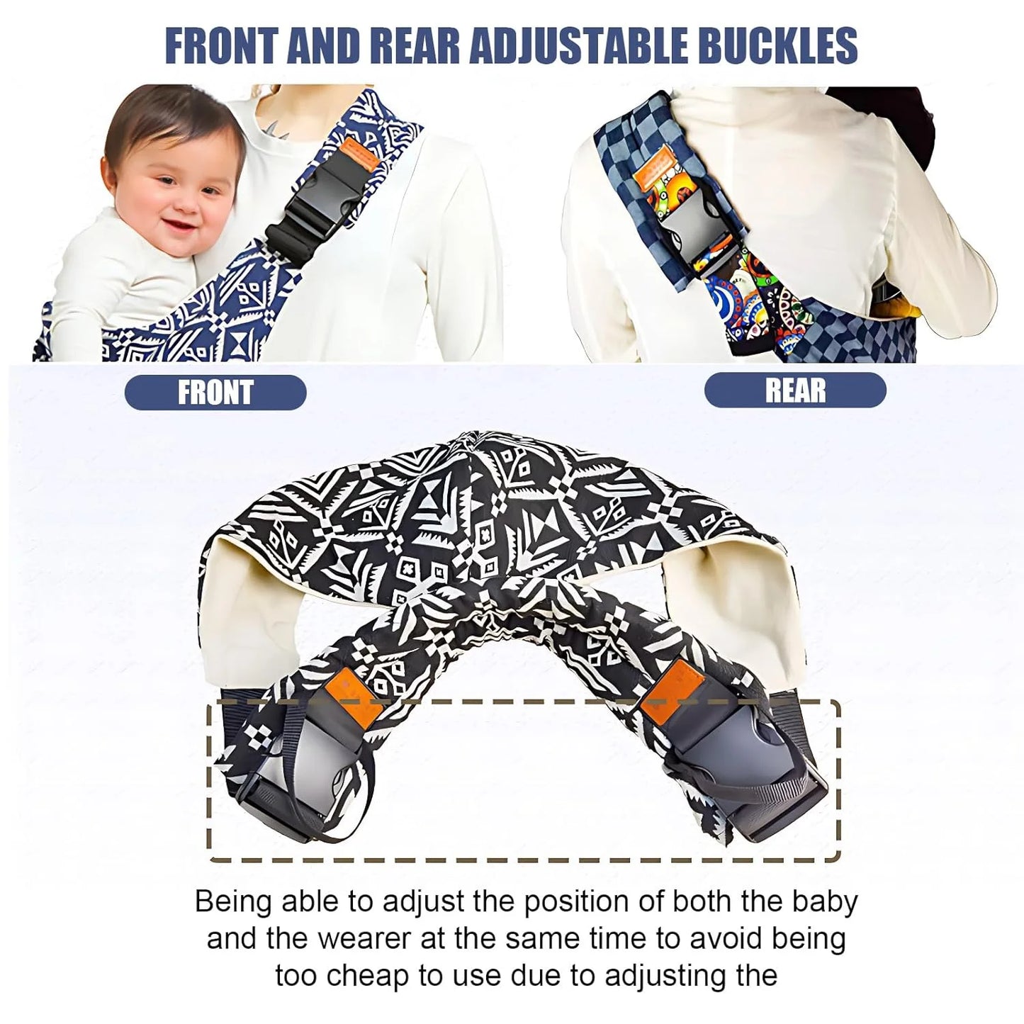 Portable Baby Carrier Wrap, Toddler Accessories, Multifunctional Strap Infant Bag, Adjustable Shoulder Baby Carriers Sling for Kids