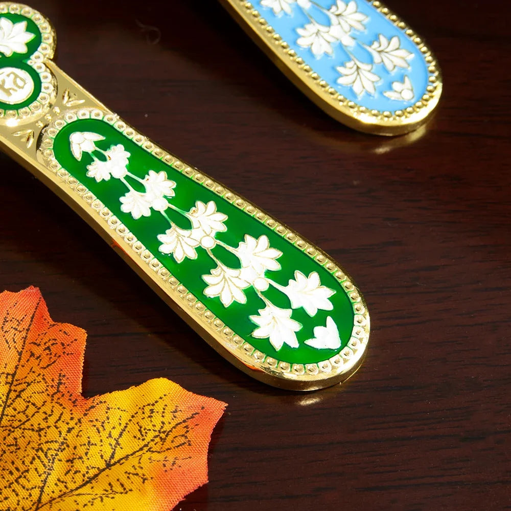 Orthodox Blessing Handheld Church Cross Gold Plated Colorful Enamel Jesus icon, Cross INRI Crucifix Single Face Jesus, HTISOK