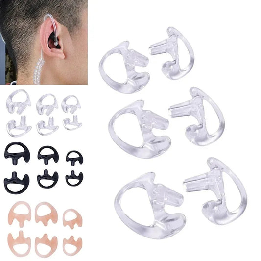 2 piezas de moldes para la oreja blandos, reemplazo de moldes de oído para radio de 2 vías, inserto de auricular para kits de audio de tubo de bobina acústica, accesorios para auriculares