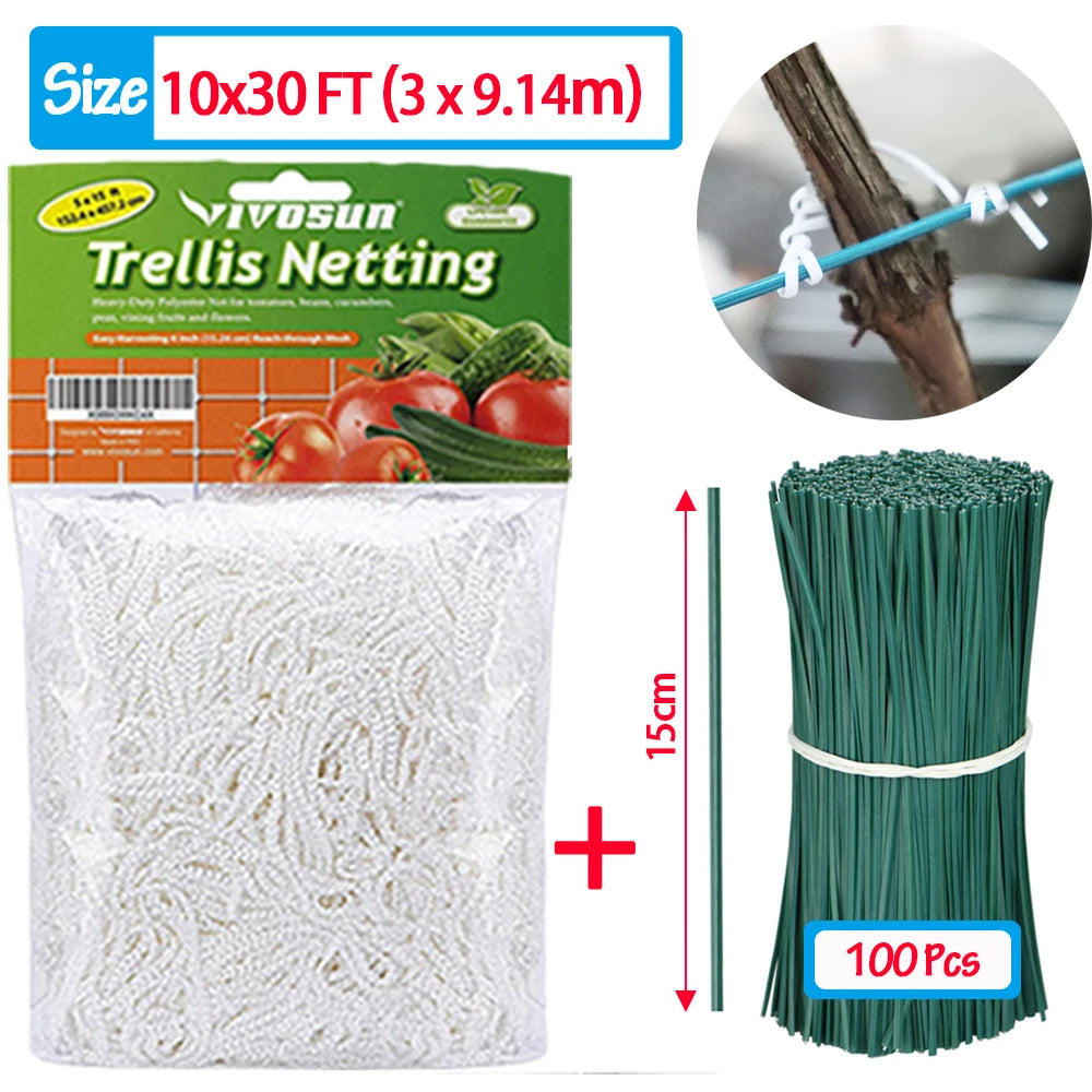 Garden Climbing Net, Trellis Netting, Heavy-Duty Plant Support Stand for Flowers Vegetable Vine, Orchard Gardening Tools