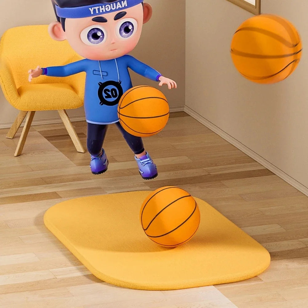 Foam Basketball, Kids Silent Basketball, Bouncing Mute Silent Ball, Bounce Squeezable Mute Bouncing Basketball