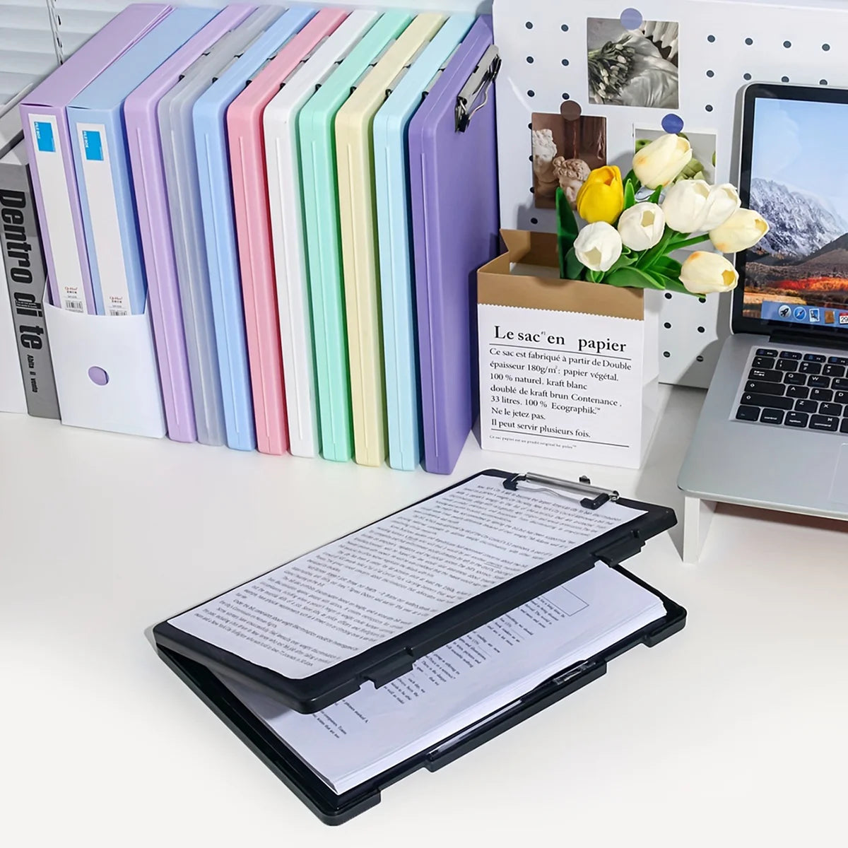 1Pc, A4 writing board file box, 2-in-1 A4 document and photo multifunctional storage box, portable organization tool for office