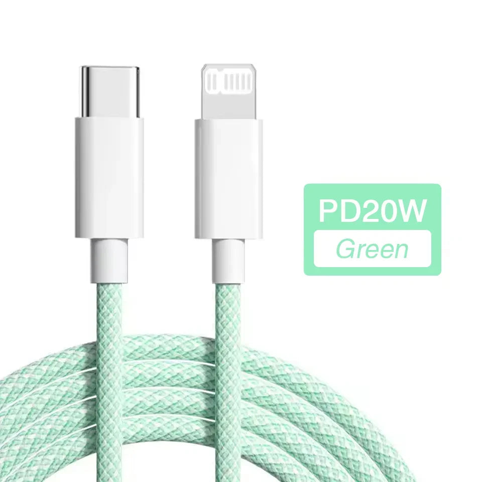 PD 20W USB-C Charging Cable For iPhone 14 13 12 11 Pro Max Xs 8 Plus iPad 3A, Fast Charging Cord, Lightning Data Cable For iPhone