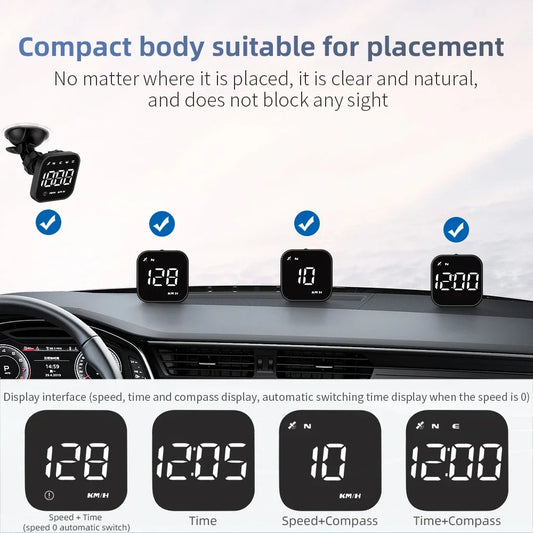 G4S GPS Smart Gauge Head Up Display para HUD Auto Computadora Velocímetro Pantalla KMH MPH Tiempo Brújula Electrónica Automotriz Para Todos Los Autos