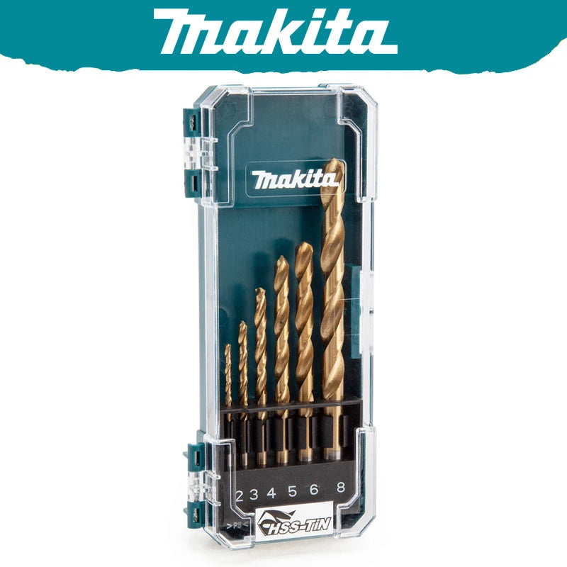 Makita D-72833 D-72861 Metal/Wood Drill Bit Set, HSS-Tin Twist Drill Various Size Multifunctional Tool Accessories