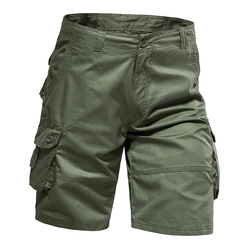 Men's Shorts Loose Large Size Multi-Pocket Overall, Summer Cotton Comfortable Nickel Pants, Outdoor Casual, Sports Beach Pants