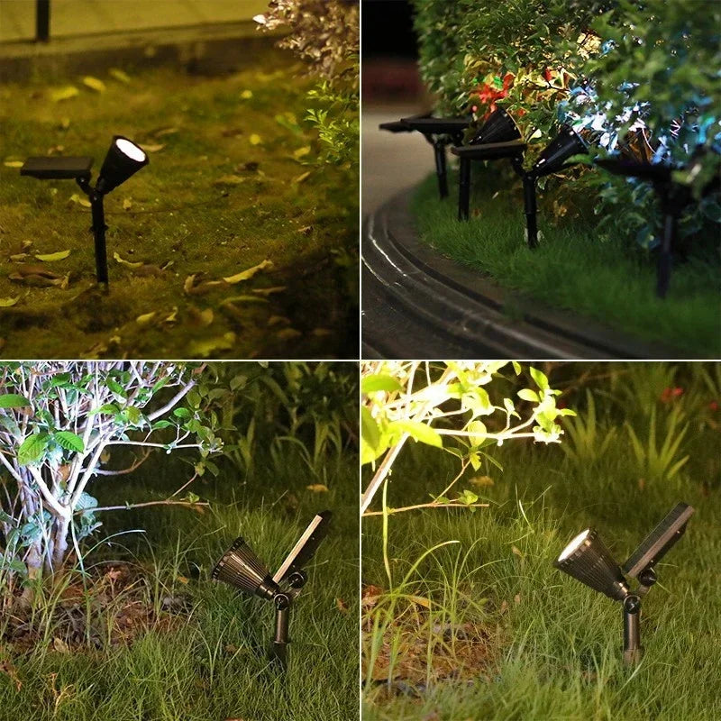 9 LEDs Solar Spotlights, Outdoor IP65 Waterproof, Spot Lights, Brightness Adjustable for Garden Backyard Driveway Patio Decor