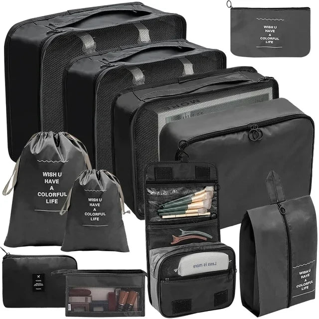 11 PCS/Set Travel Storage Bag Clothes Organizer Bags Luggage Suitcase Organizer Waterproof Wash Bag Clothes Storage Ziplock Bag