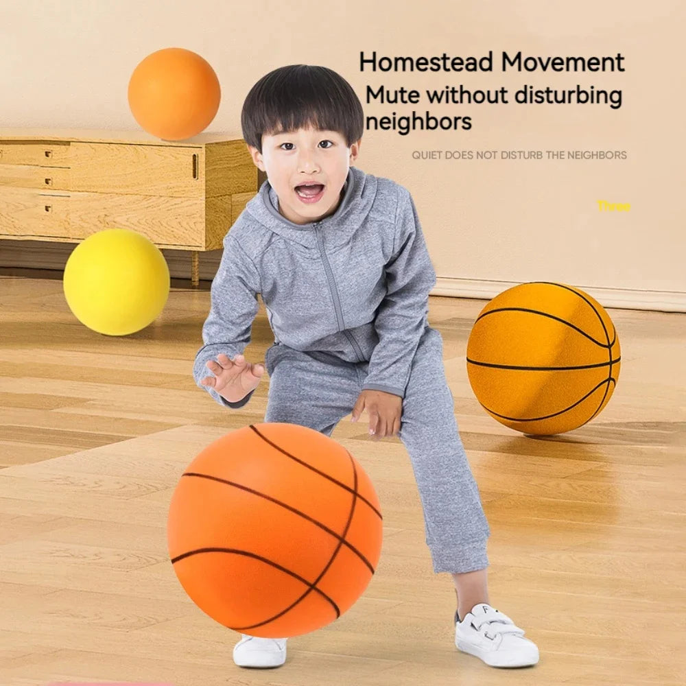 Foam Basketball, Kids Silent Basketball, Bouncing Mute Silent Ball, Bounce Squeezable Mute Bouncing Basketball