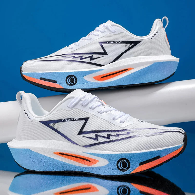 Men's Fashionable Casual and Comfortable Sports Running Shoes, Breathable Fabric Upper, Non-Slip and Wear-Resistant Cushioning Soles, Round-Toe Lace-Up Casual Running Shoes, Suitable for All Seasons