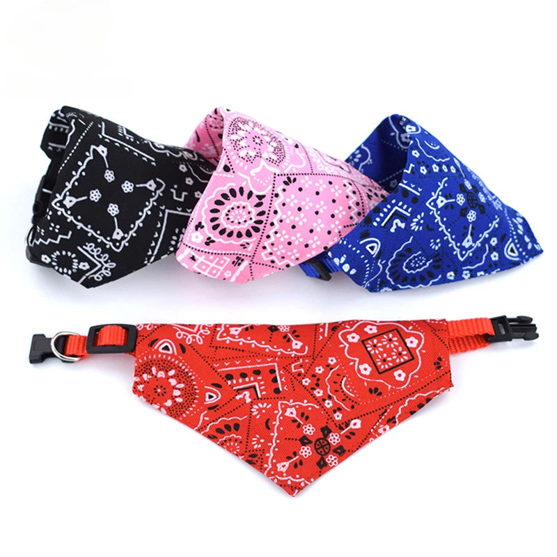 Pet Triangle Scarf, Cat Dog Saliva Towel, Printed Pets Dog Collar, Adjustable Strap, Kitten Puppy Saliva Neckerchief, Pet Supplies