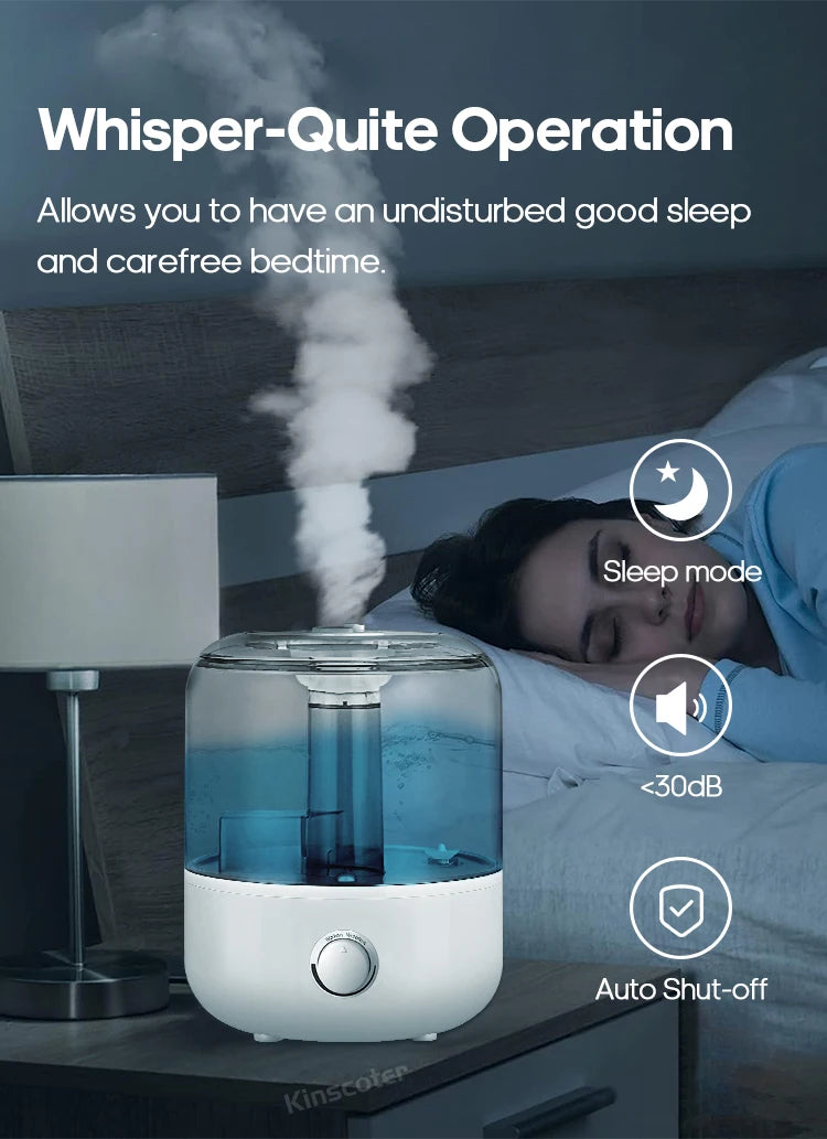 3Liter Air Humidifier Professional Large Capacity Home Humidifier, Plant Mist Aroma Diffuser with Remote Control Timer, KINSCOTER