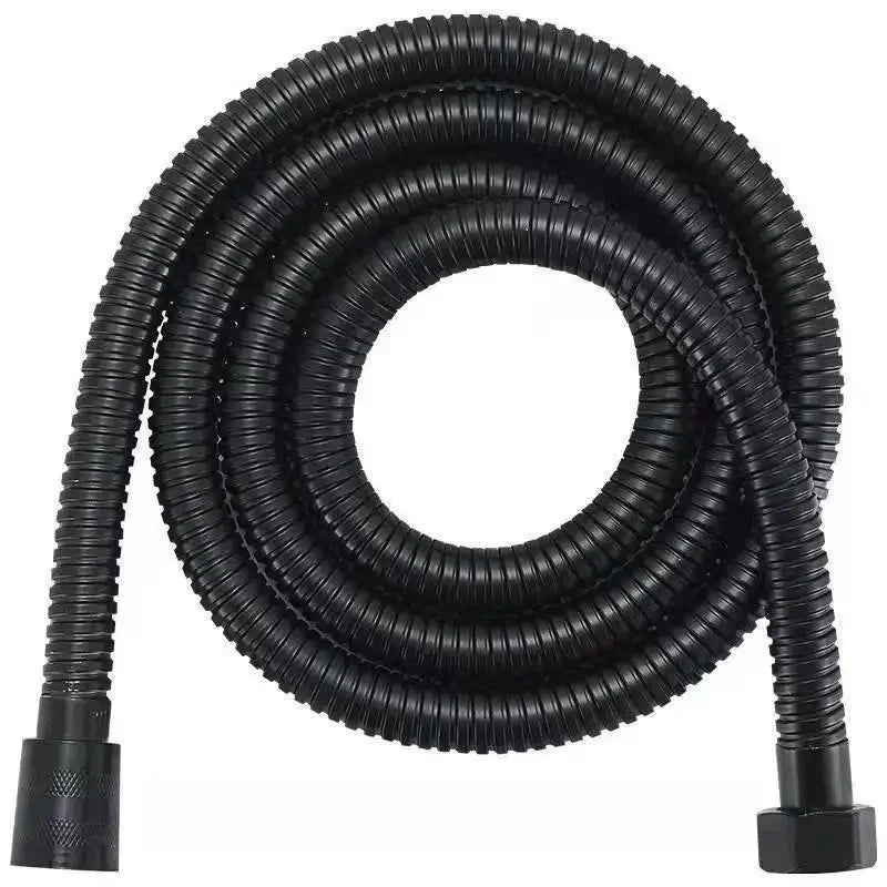 1.5/2M Black/Silver SUS 304 Flexible Shower Hose Long Bathroom Shower Pipe Extension Water Pipe Pull Pipe Bathroom Accessories