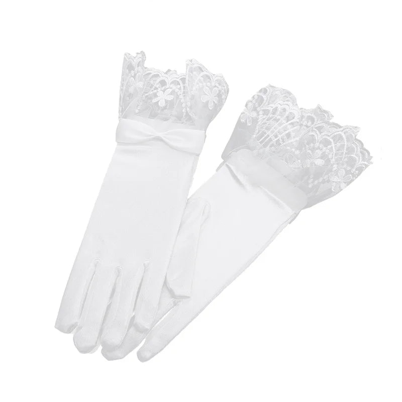 Sexy Transparent Black White Mesh Tulle Glove, Spring Summer Thin Short Glove, Party Dancing Dress Wedding Glove, Lolita New