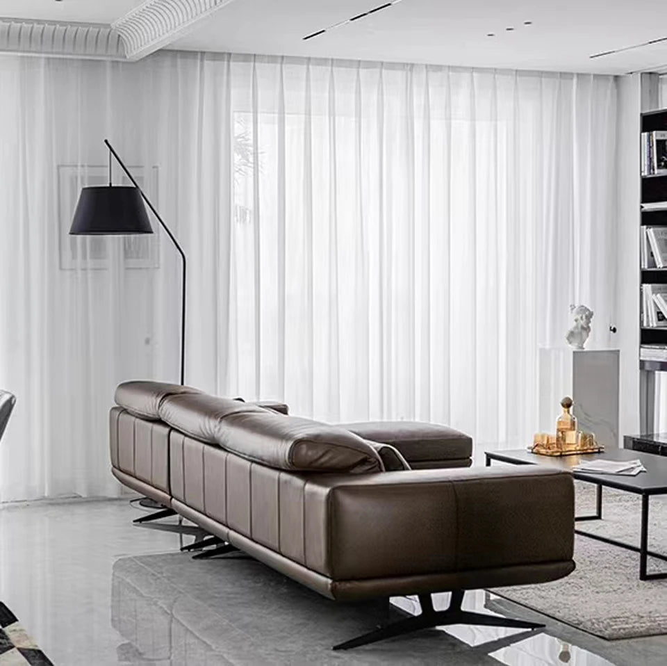 Solid White Tulle, Luxurious Chiffon Sheer Window Curtains For Living Room, Modern Voile Organza Drapes Bedroom Decoration, ASAZAL