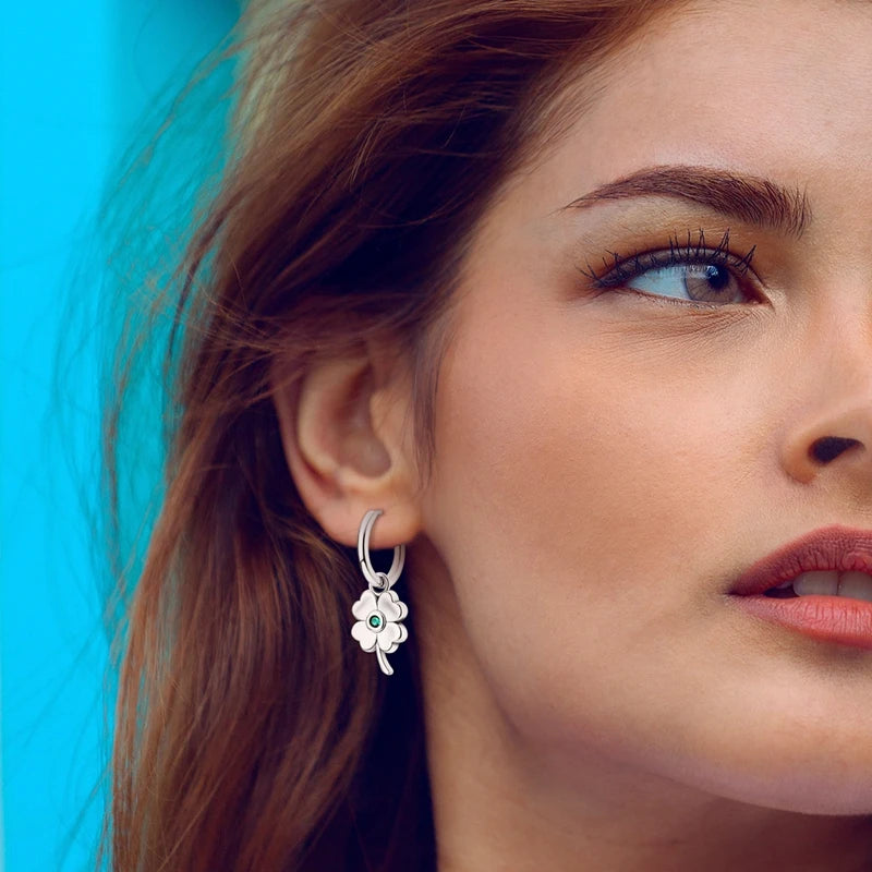 925 Sterling Silver Colored Zirconium Stars Hoop Earrings For Women Jewelry, Anniversary WeddingMaking Jewelry Gift