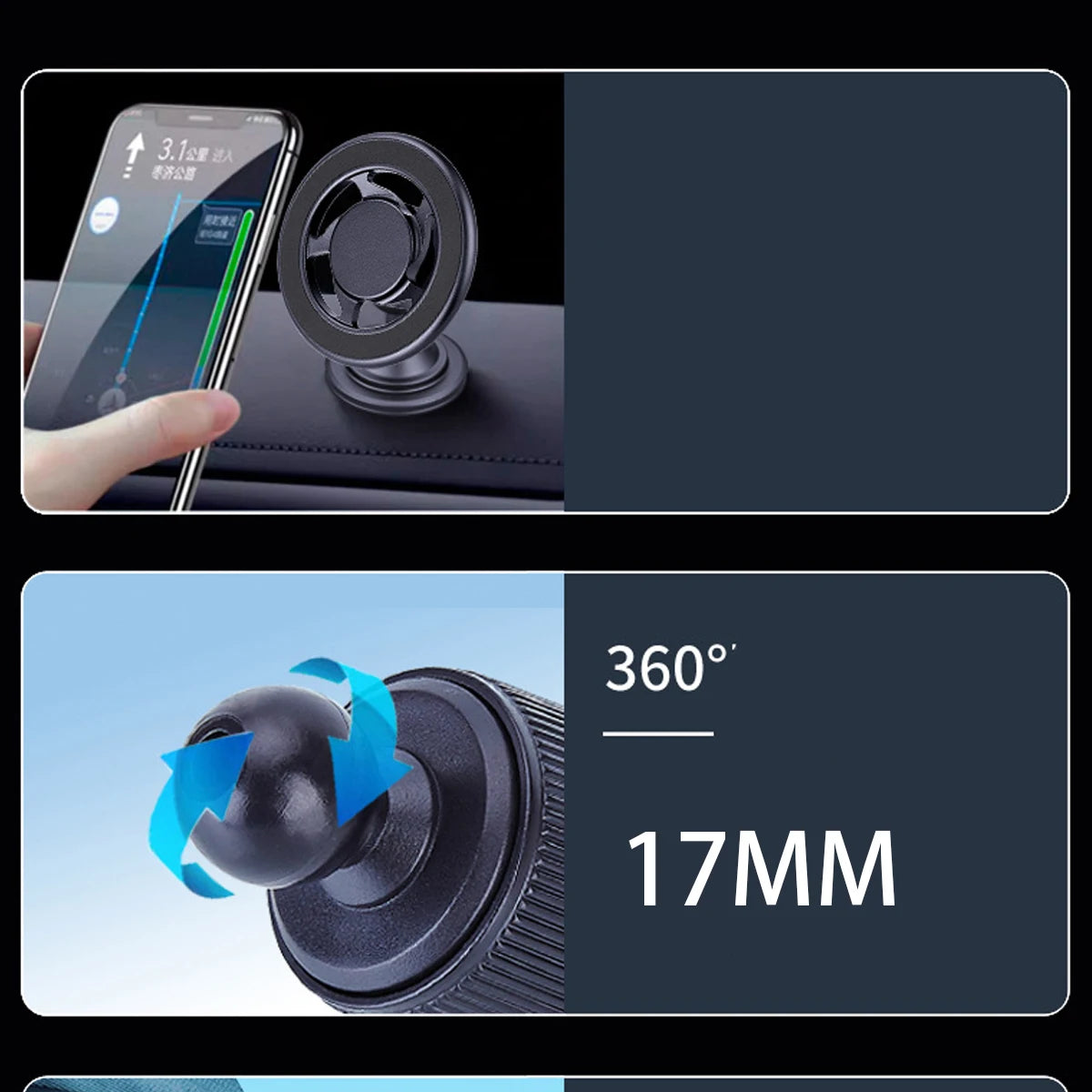 Magnetic Car Phone Holder, 15W wireless charge Vent Magsafe Ring Car MountFit for iPhone 14 13 12 Pro Plus, Mini MagSafe Case