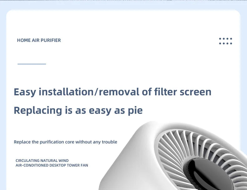 Mini Desktop Air Purifier, HEPA Filter With Negative Ion Technology Eliminates Formaldehyde Odors Smoke And Dust Particles, Xiaomi