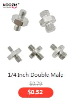 1/4" 3/8" Male Female Thread Screw, Tripod Plate Screw Mount For Camera Flash Tripod Mic, Metal Camera Accessories Mount Adapter