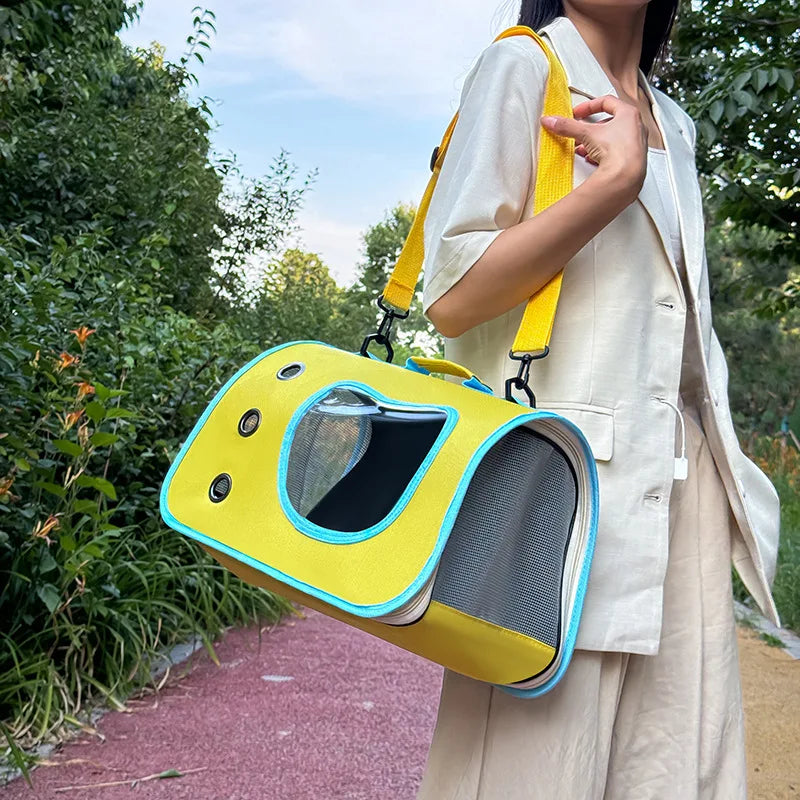 Portable Pet Carrier Bag for Small Dogs Cats, Outdoor Foldable Cat Bag, Breathable Cat Shoulder Bag, Kitten Carrying Bag