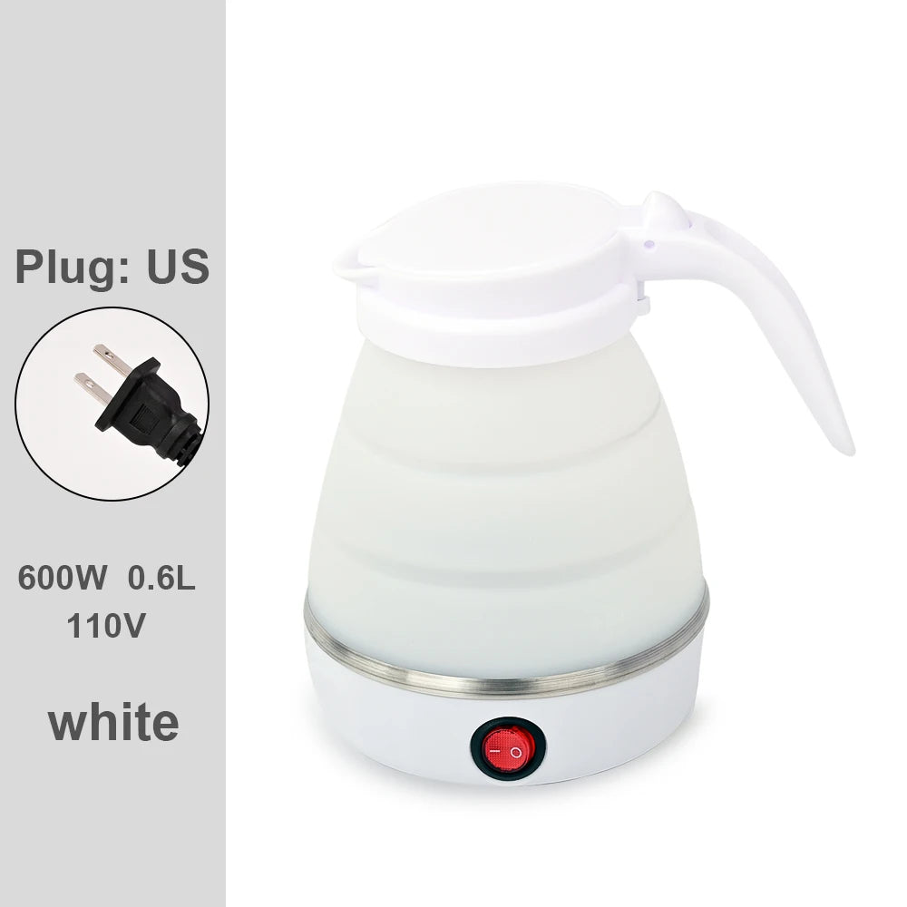 0.6L Mini Folding Kettle Portable Water Heater electric kettle household water heater silicone compression Easy To Travel