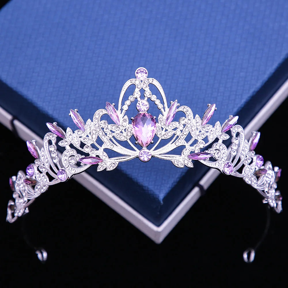 Multicolor Crystal Crown Hair Accessories Tiara For Women, Party Colorful Rhinestone, Bridal Crown, Party Hair Jewelry Gift