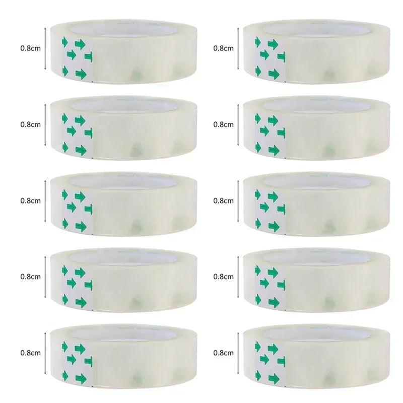 10/5/1 Rolls, Premium Transparent Tape, 0.8cm 1.2cm 1.8cm, Multifuntion High-viscosity Adhesive Tape for Gift Wrapping Packing