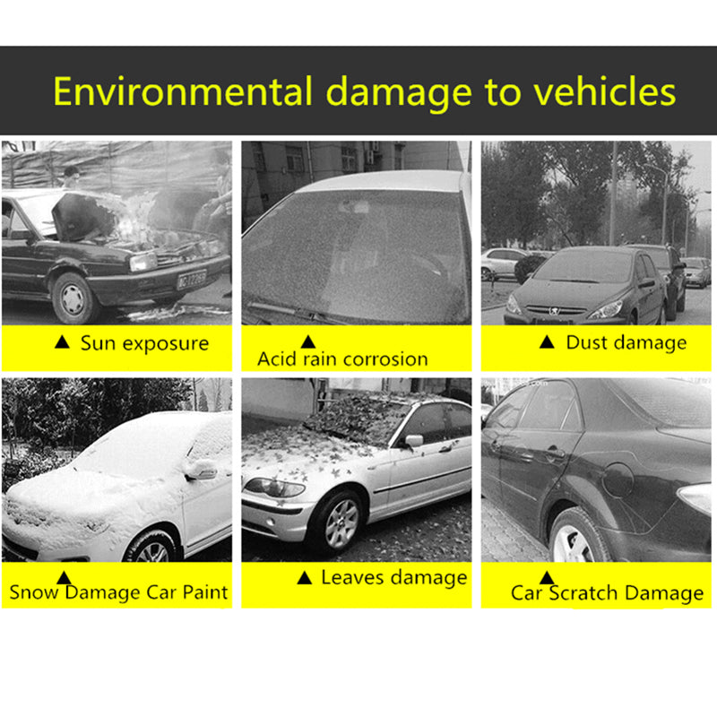 Car Cover, Full Exterior Black Auto Cover, Sunshade Dustproof Protection With Reflective strips, Universal for Hatchback Sedan SUV