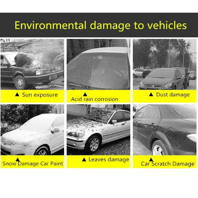 Car Cover, Full Exterior Black Auto Cover, Sunshade Dustproof Protection With Reflective strips, Universal for Hatchback Sedan SUV