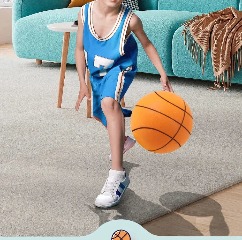 Foam Basketball, Kids Silent Basketball, Bouncing Mute Silent Ball, Bounce Squeezable Mute Bouncing Basketball