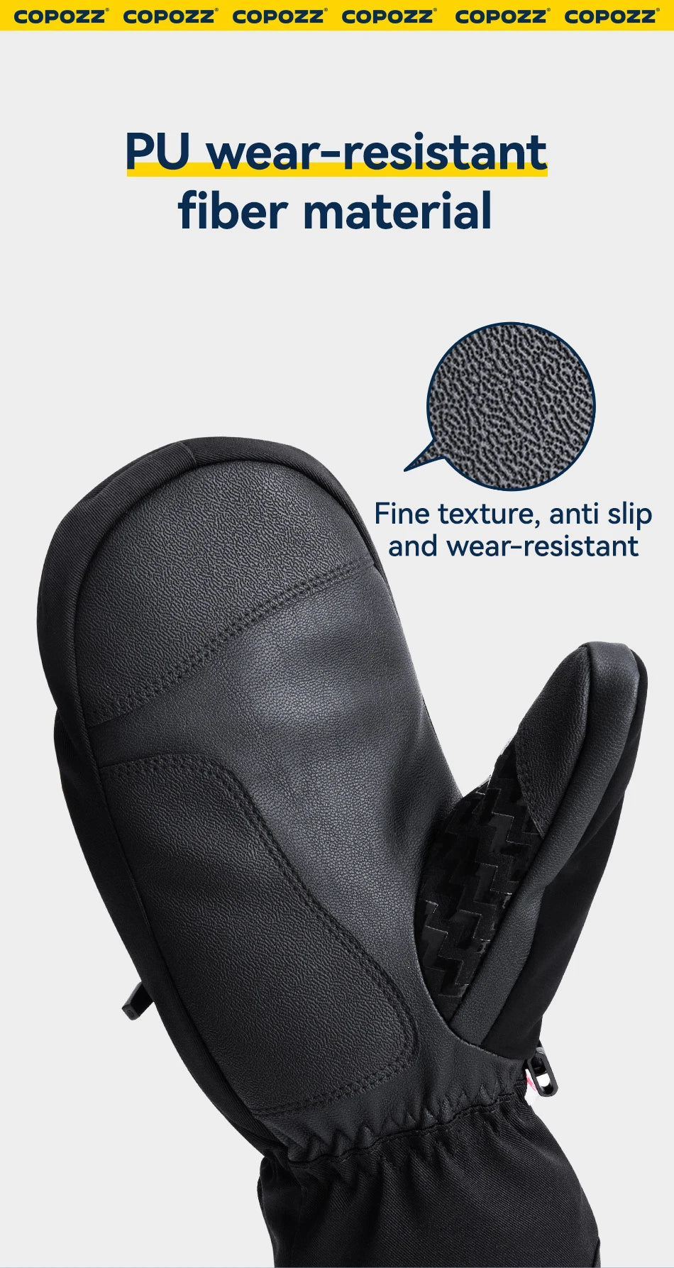 3M Thinsulate Thick Adult Teenage Professional Snowboard Ski Gloves, Windproof Winter Warm Thermal Snow Mittens, Snowmobile Gloves, COPOZZ