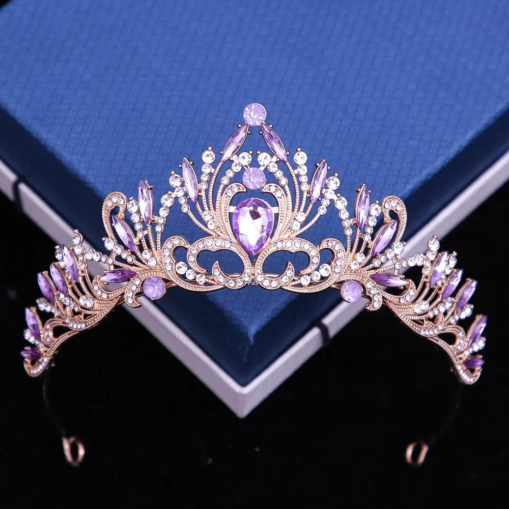 Multicolor Crystal Crown Hair Accessories Tiara For Women, Party Colorful Rhinestone, Bridal Crown, Party Hair Jewelry Gift