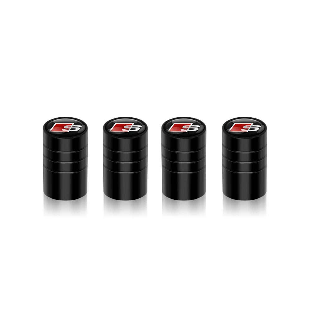 4 tapas de válvula de aire de aleación de aluminio 3D para neumáticos de coche para Audi A1 A3 A4 A5 A6 A7 A8 Q2 Q3 Q5 Q7 TT Sline S3 RS