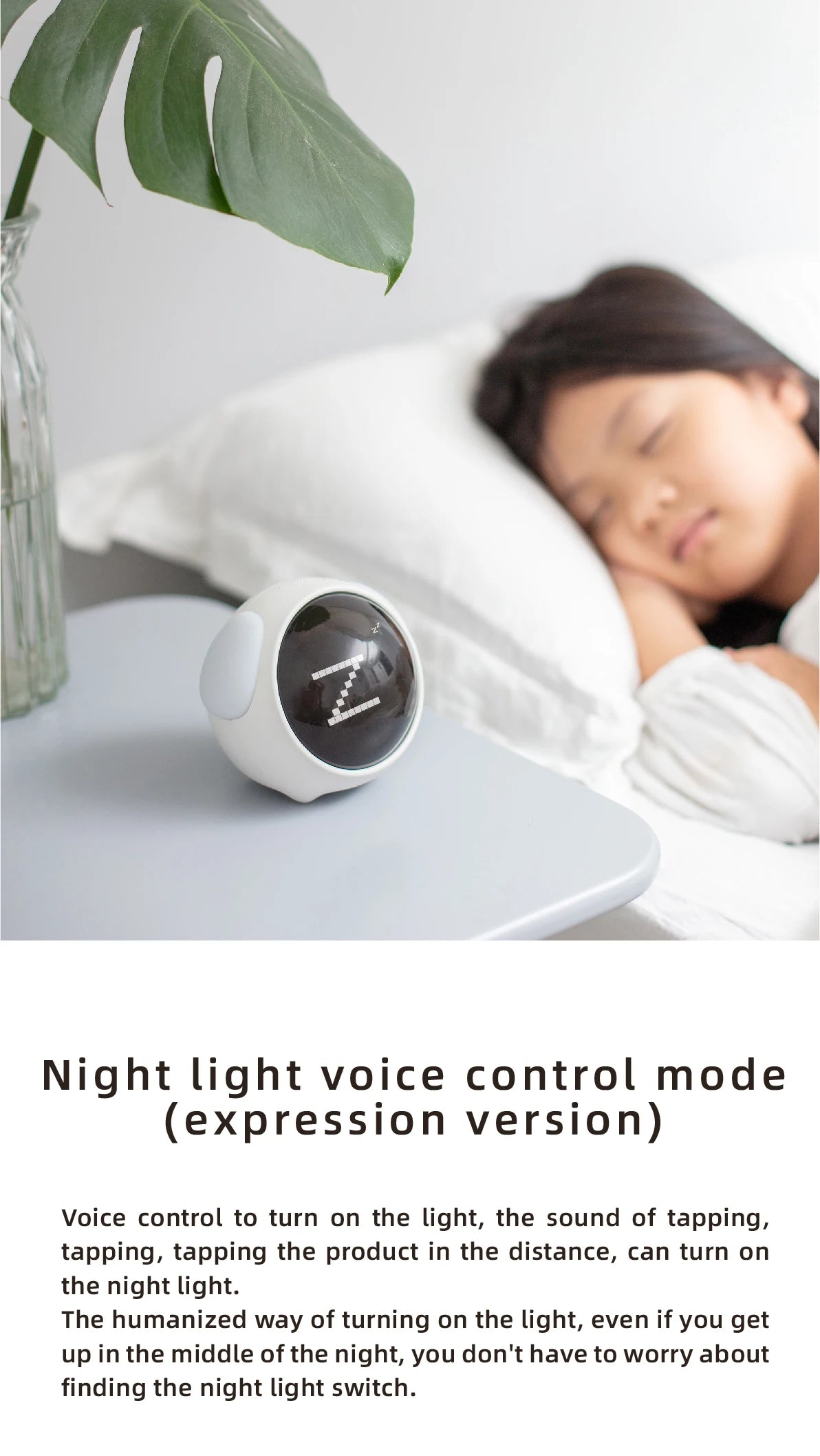 Child Alarm Clock, Digital Emotion Table Clock, Light Cute Cartoon Alarm Clock For Kids, Digital, Touch Sensing