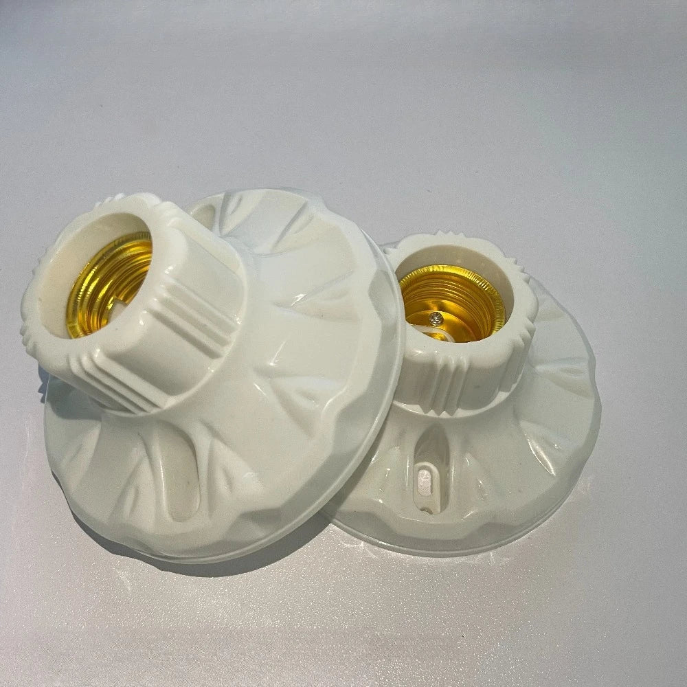 1-20Pcs, 220V E27 Screw Lamp, Stand Light Bulb Socket Holder Adapter Base, Cap Socket White Ceiling Light Lamp Bulb Fixing Base