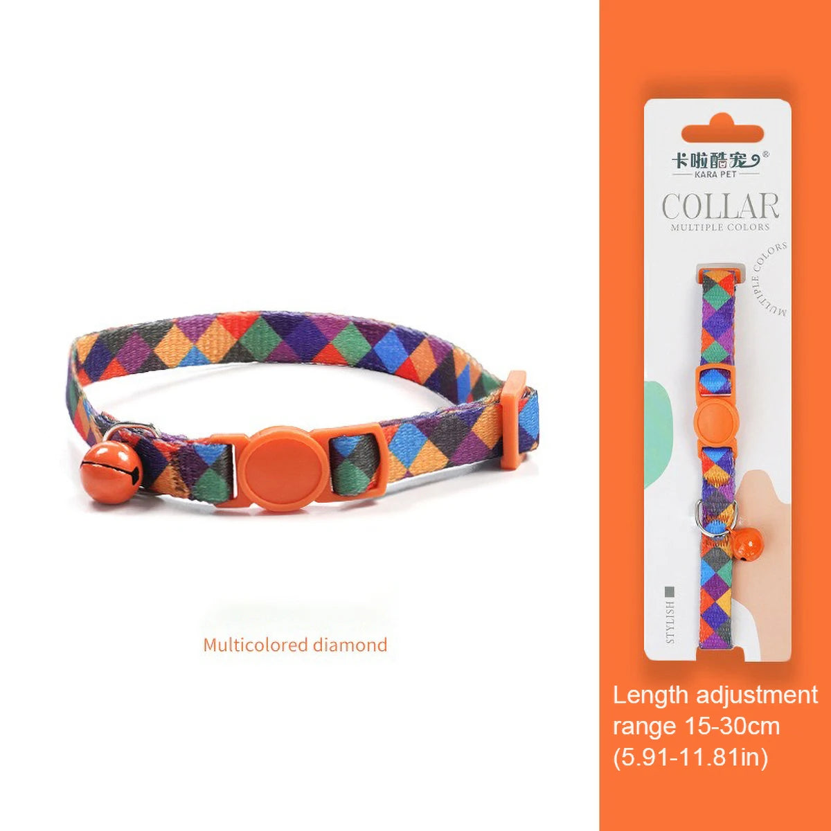 Cute Cat Weaving Necklace with Small Bell Design, Anti-Suffocation Cat Collar Adjustable 15-30cm Comfortable Soft nylon material